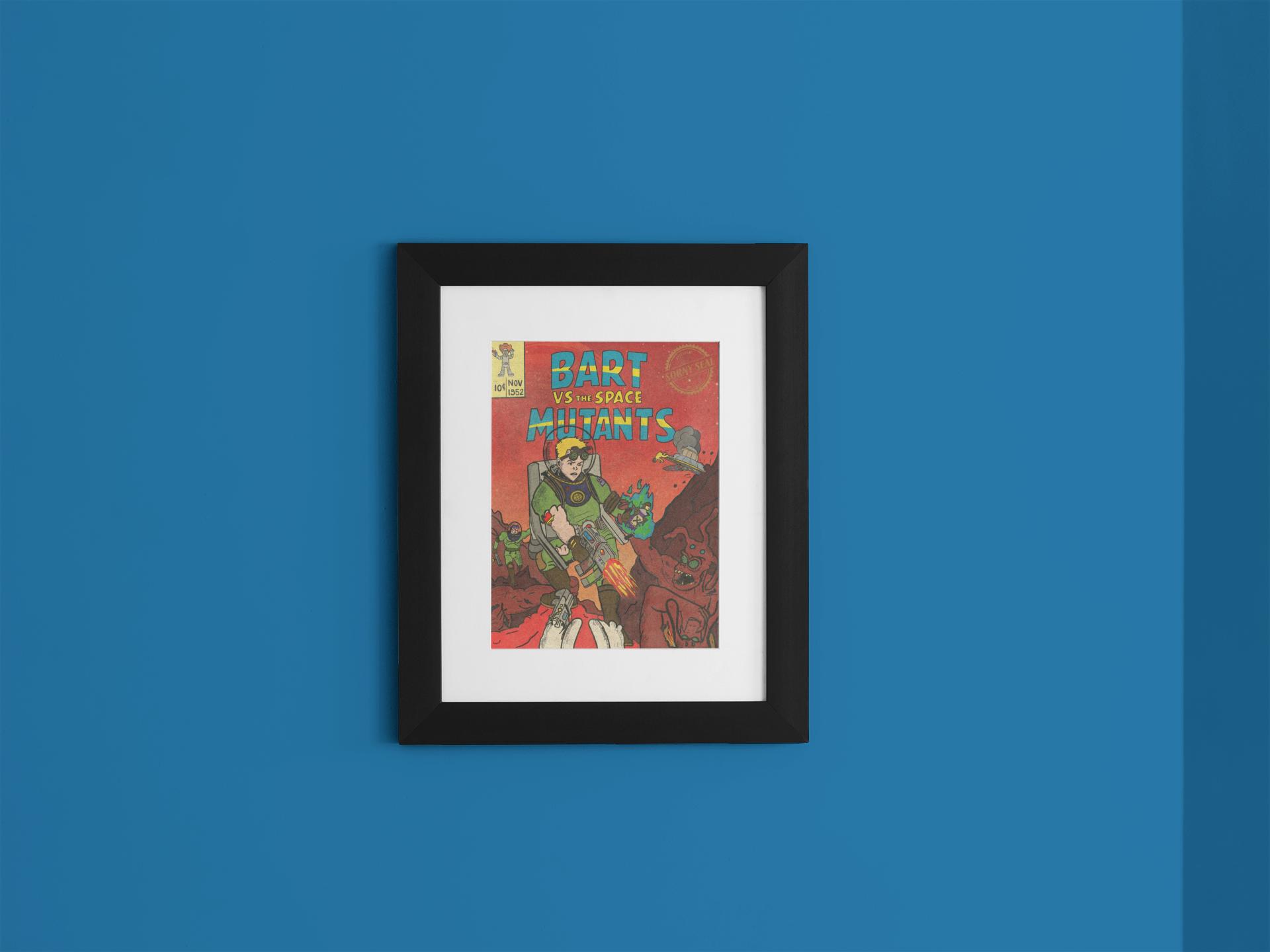 Bart Simpson Inspired Space Mutants Retro Poster, Doom Video game inspired, 8x10 