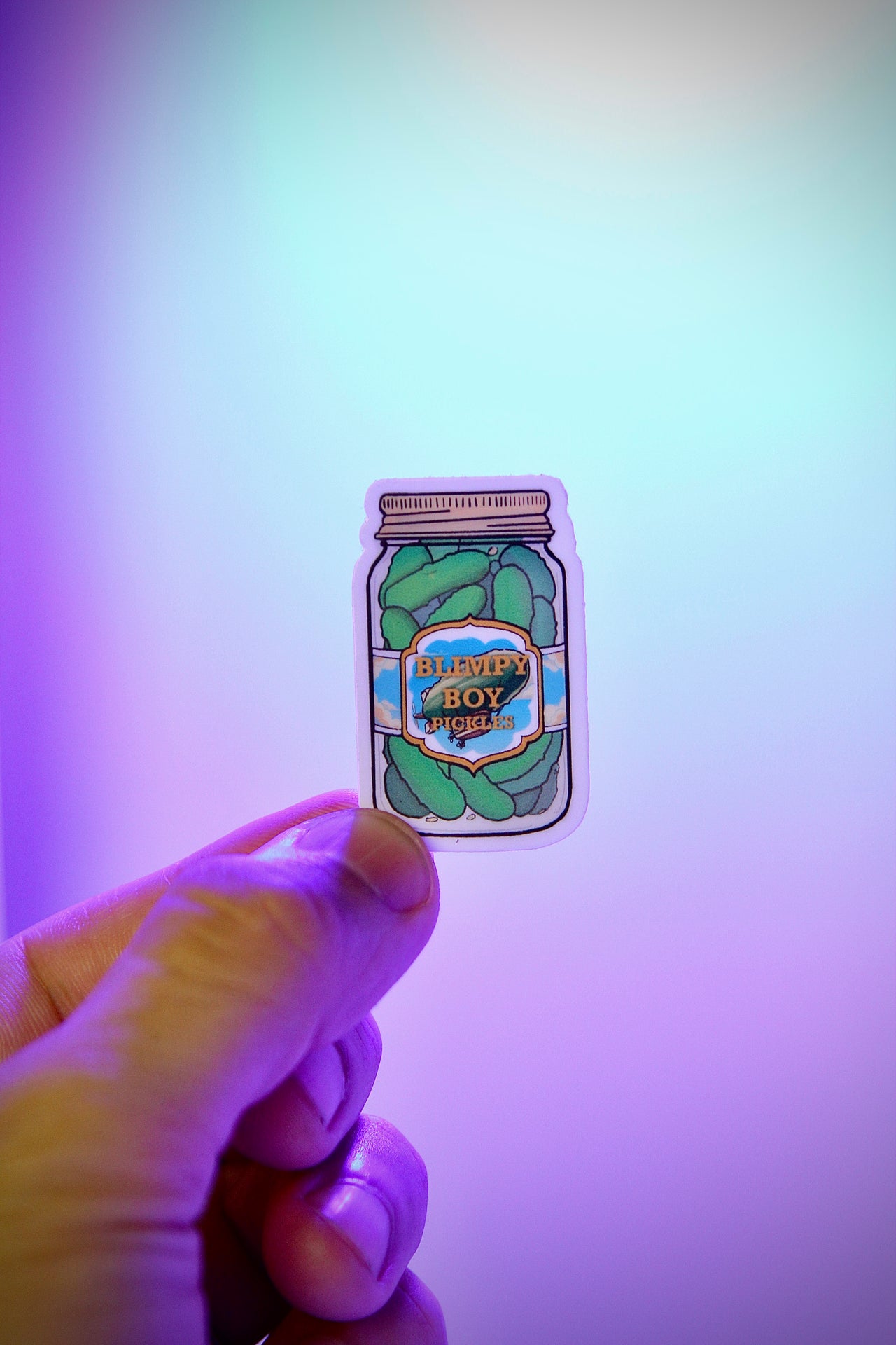 Blimpy Boy Micro Pickle Jar - Collectible Sticker