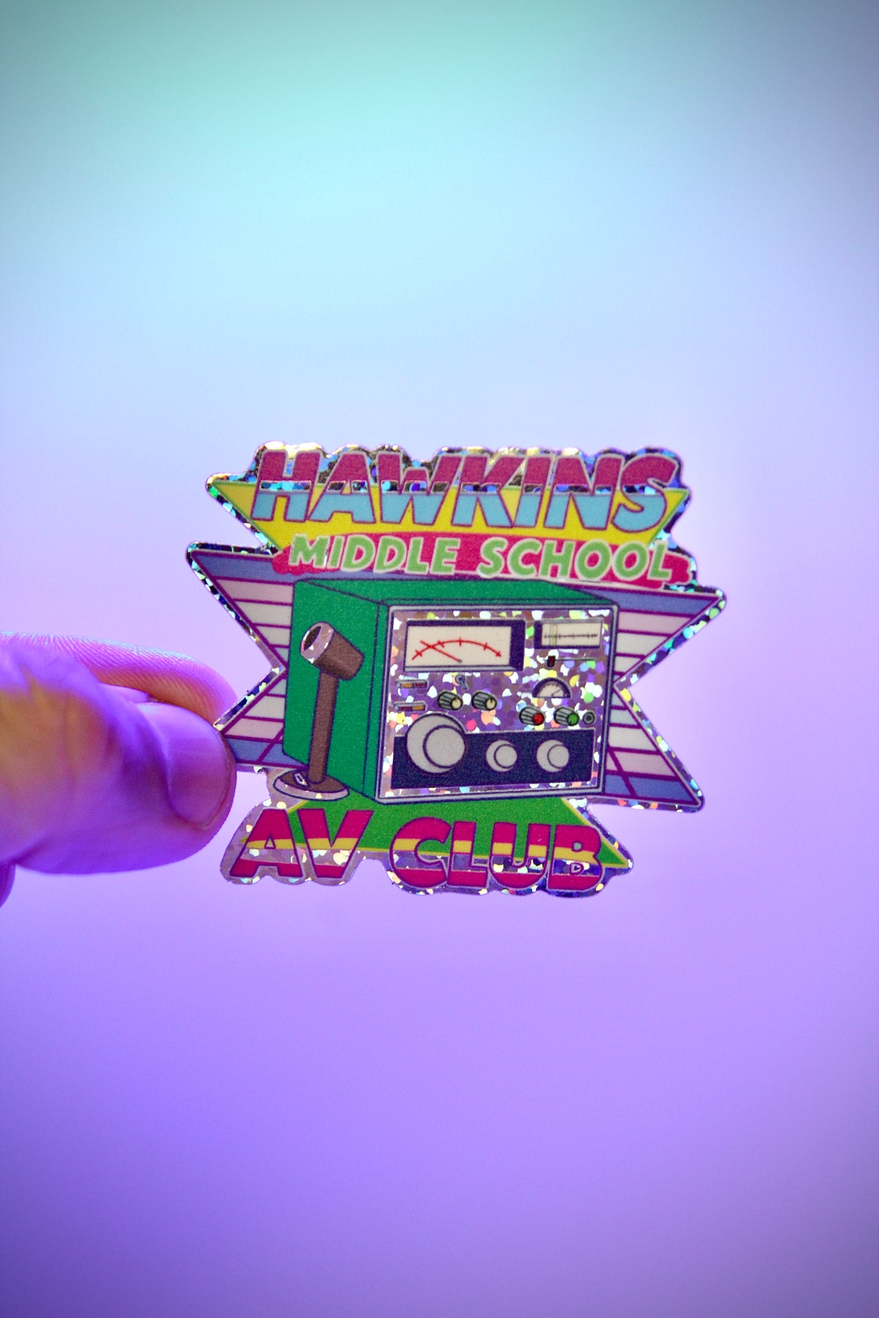 Hawkins AV Club Glitter XL - Collectible Sticker